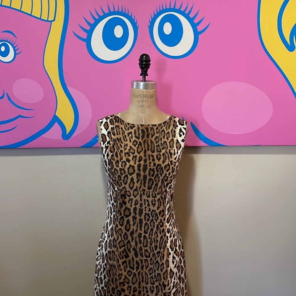 Moschino Cheap Chic Faux Fur Leopard Print Dress